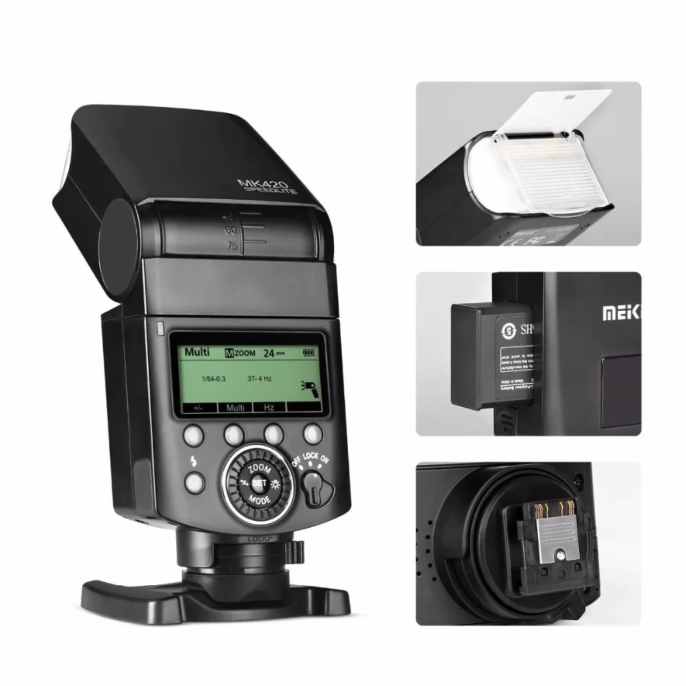 Meike MK-420S lcd многофункциональная долговечная Литиевая Батарея Вспышка Speedlite для камеры sony