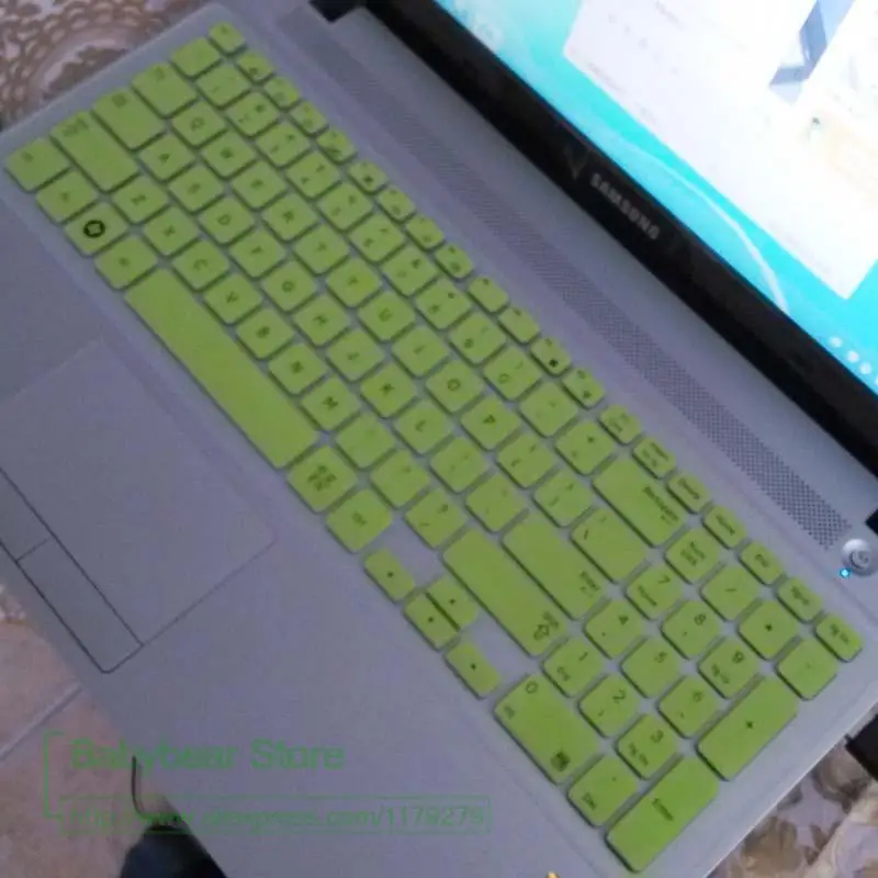 15 силиконовая клавиатура защитная крышка для samsung NP550P5C NP450R5V NP350V5C NP355E5 NP370R5E 550P5C NP355V5C NP350V5C NP355E5C - Цвет: green