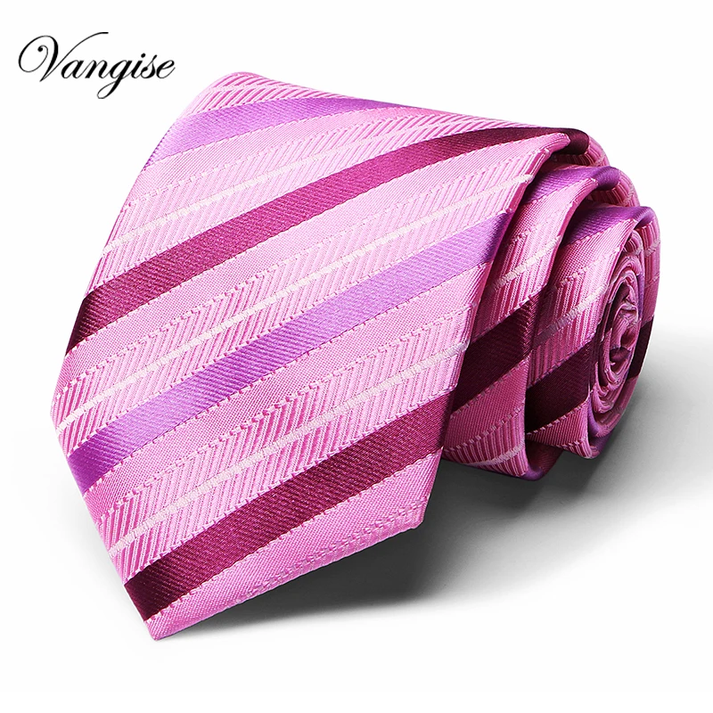 

Fashionable Fashion Classic Men's Stripe Silk Tie Black Red White Orange Navy Blue Purple Beige Green Yellow Tie's 2018-846