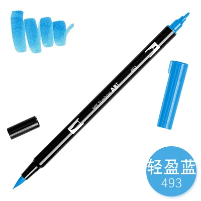 493 1 шт. TOMBOW AB-T Япония 96 цветов художественная кисть ручка с двумя головками маркер профессиональная водная маркер ручка живопись Kawaii канцелярские принадлежности - Цвет: 493