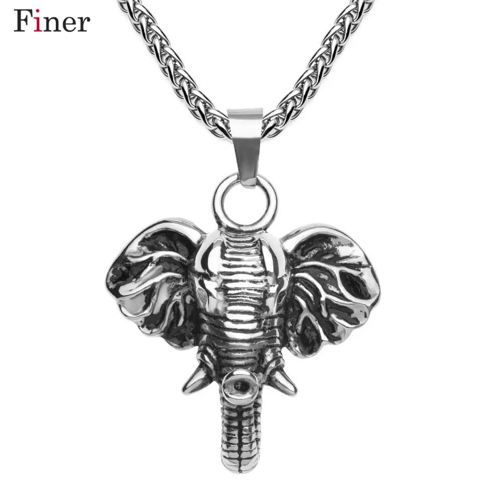 

New arrive High quality shipping Mens Necklace Pendant Stainless Steel Elephant charm necklace for men and women