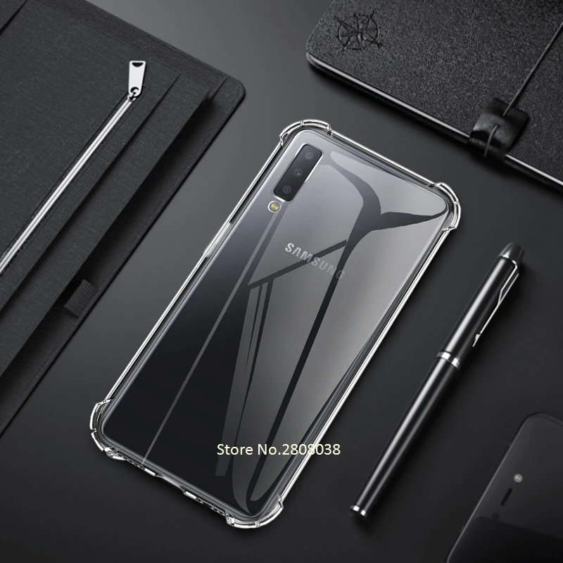 Противоударный прозрачный мягкий силиконовый чехол для Samsung Galaxy A6S A6 A7 A9 A8 J5 J7 J3 J4 J6