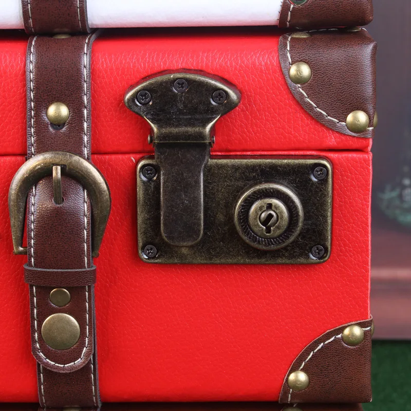 Винтажный кожаный деревянный чемодан органайзер для багажа коробка хранения