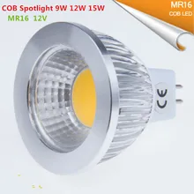 1 шт. Супер Яркий MR16 COB 9 Вт 12 Вт 15 Вт Светодиодный светильник MR16 12 в теплый белый/холодный белый светодиодный светильник