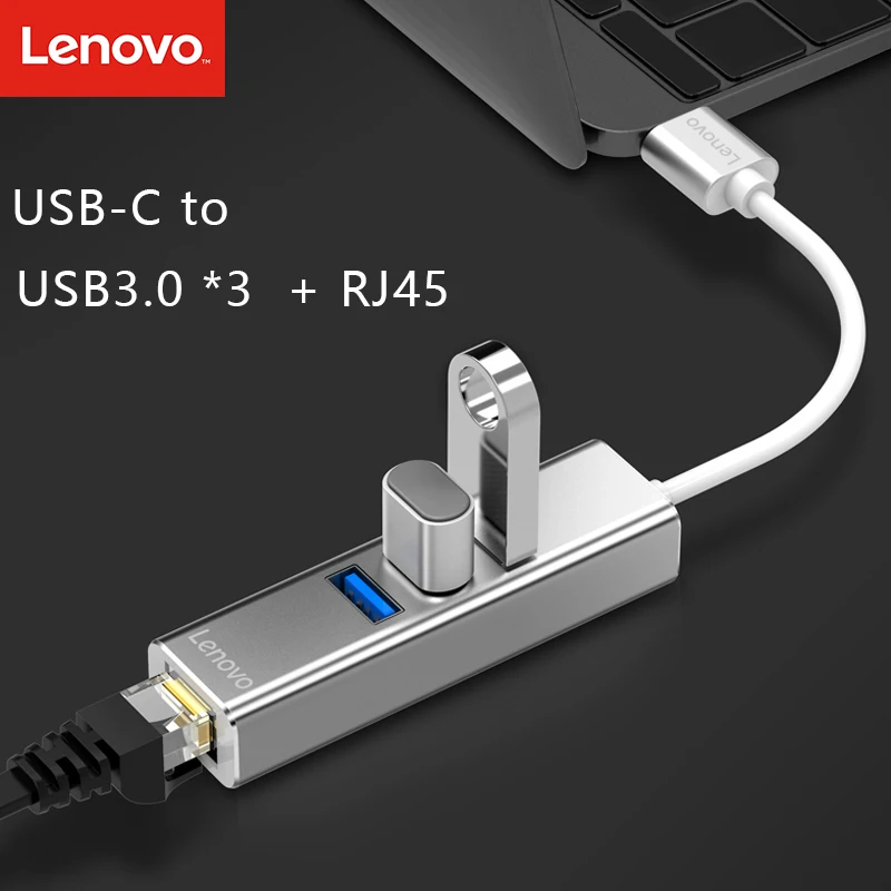 Lenovo 3 Ethernet RJ45 USB 3,0 концентратор usb3.1 type-c USBc на 3 порта usb гигабитный сетевой адаптер для apple, Macbook pro