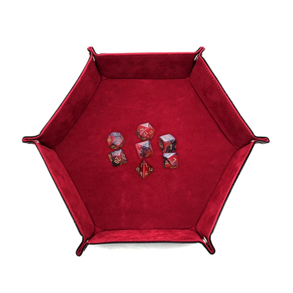 Polygon Board PU Leather Dice Plate Storage plate Bar Nightclub Game Board Gift Storage Tray