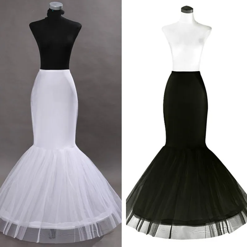 

Free shipping In Stock White Wedding Dress Bridal Gown Fishtail Black Mermaid Wedding Petticoat Underskirt