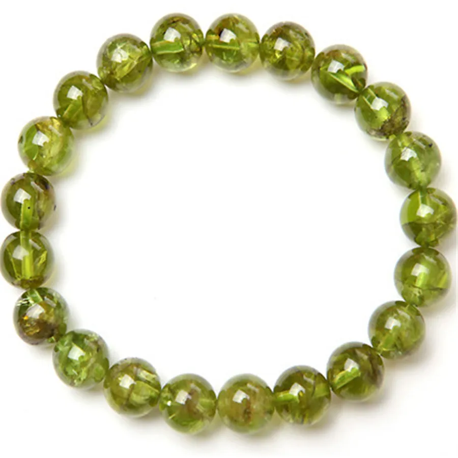 

7mm Genuine Natural Olivine Peridot Gem Stone Crystal Round Beads Jewelry Bracelets For Women Stretch Charm Bracelet Femme