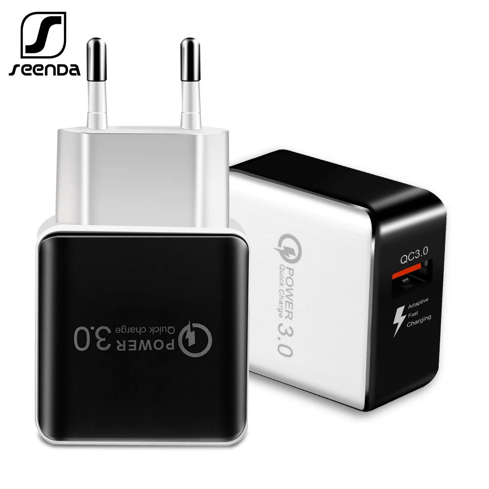 SeenDa 18 W سريعة 3.0 شاحن الهاتف المحمول شاحن USB سريع شحن الاتحاد الأوروبي التوصيل السفر QC 3.0 شاحن آيفون هواوي سامسونج s9
