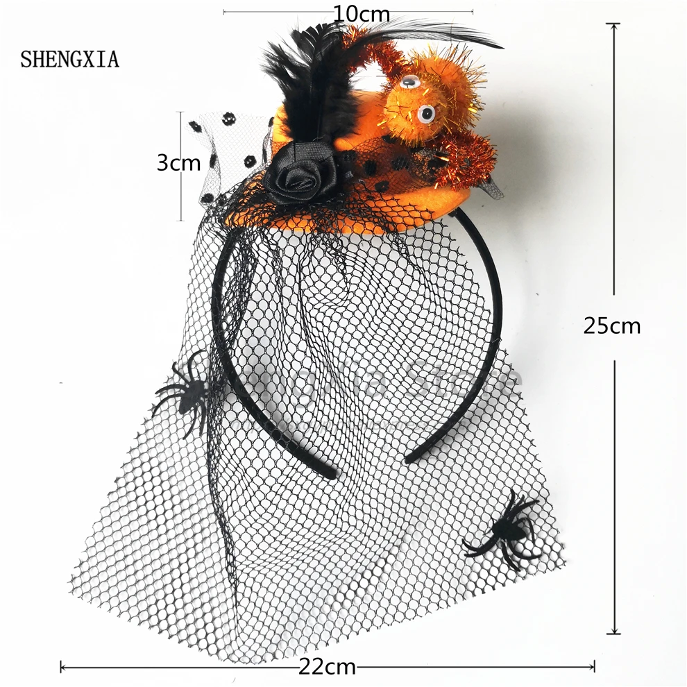 Хэллоуин джазовая шляпа высокого качества аксессуары для барменов унисекс призрак Фестиваль паук обруч для волос «шляпа ведьмы»