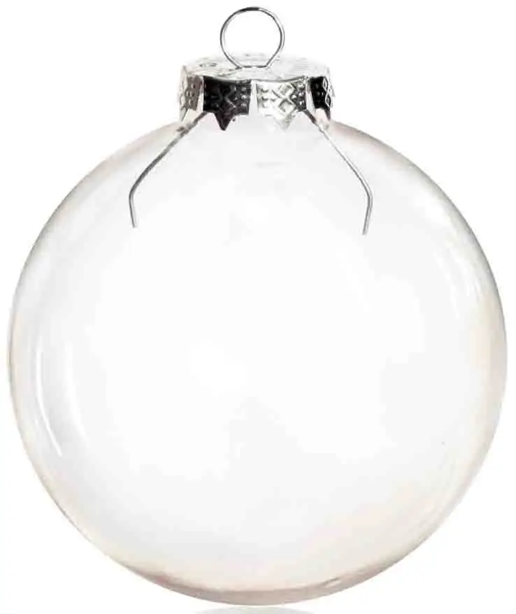 14605 Livraison Gratuite Bricolage à Peindre Clair Décoration Dornement De Noël 80mm Boule De Verre Bouchon En Argent 100pack In Boules Décorées