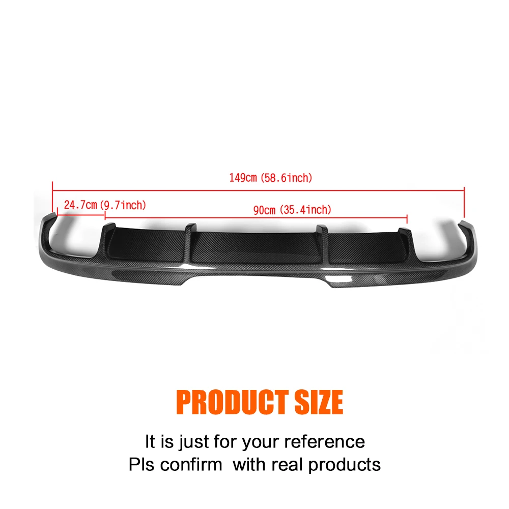 Carbon Fiber Car Rear Bumper Diffuser Lip Spoiler for Audi TTS 2008 - 2014 TT 2013 2014 Rear Diffuser Lip Spoiler FRP Black