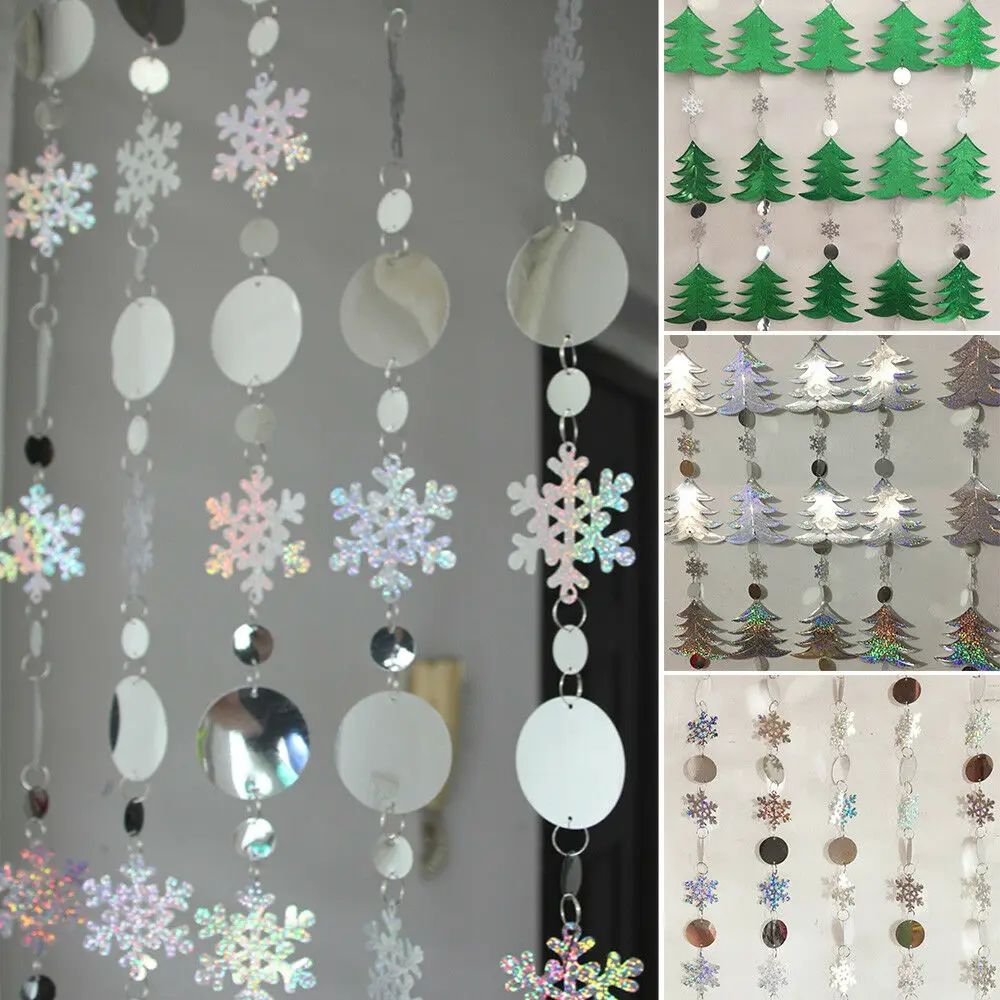 Christmas Decoration Home Curtain Big Snowflakes Sequins Glitter Tree Ornaments DIY Accessory Gift Hot | Дом и сад