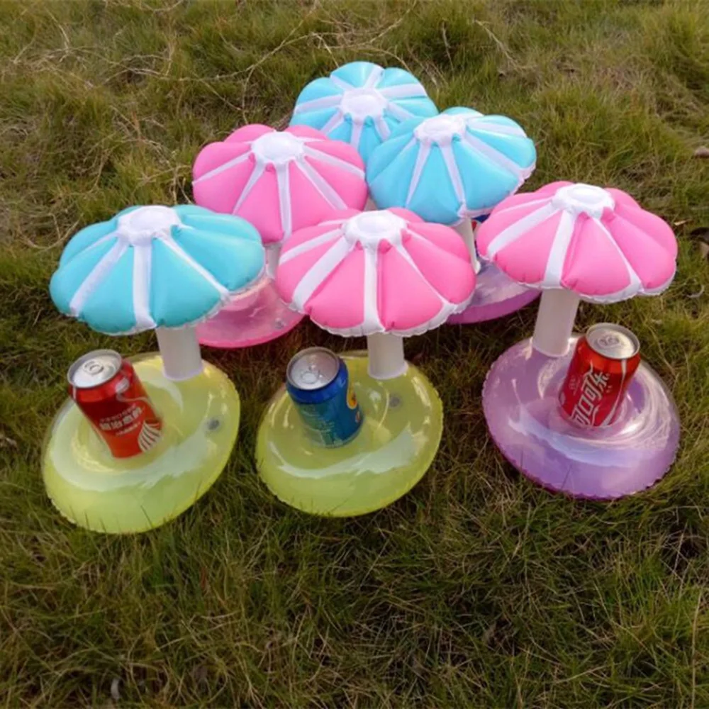 5PCS mushroom Pool Float Inflatable Umbrella Tree Drink Cup Holder