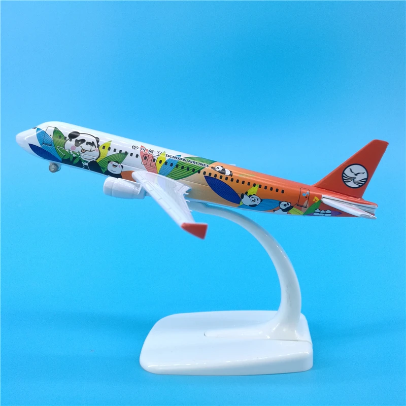 16 см Sichuan Airways модель пассажирского самолета A320 панда покрытие сплава Твердые