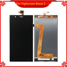 Original Quality For Highscreen Boost 3 LCD Touch Screen Digitizer Assembly Black for Highscreen lcd Free Shipping+Tools