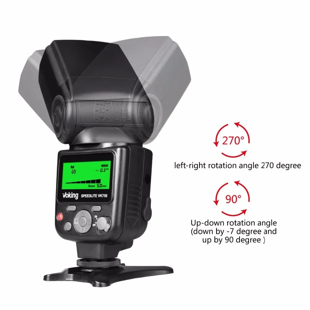 Ручная вспышка Voking VK750 Speedlite с ЖК дисплеем для Canon Nikon Panasonic Olympus Pentax и других DSLR