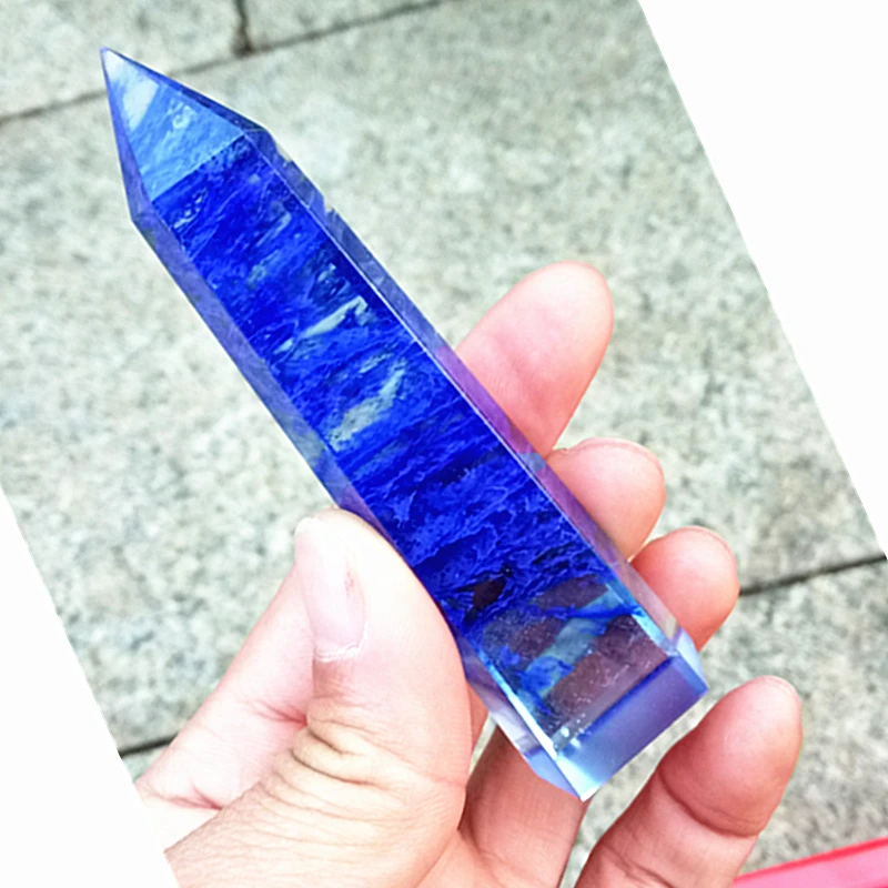 

1pcs new Pretty Blue Quartz Crystal single Terminated Wand Healing