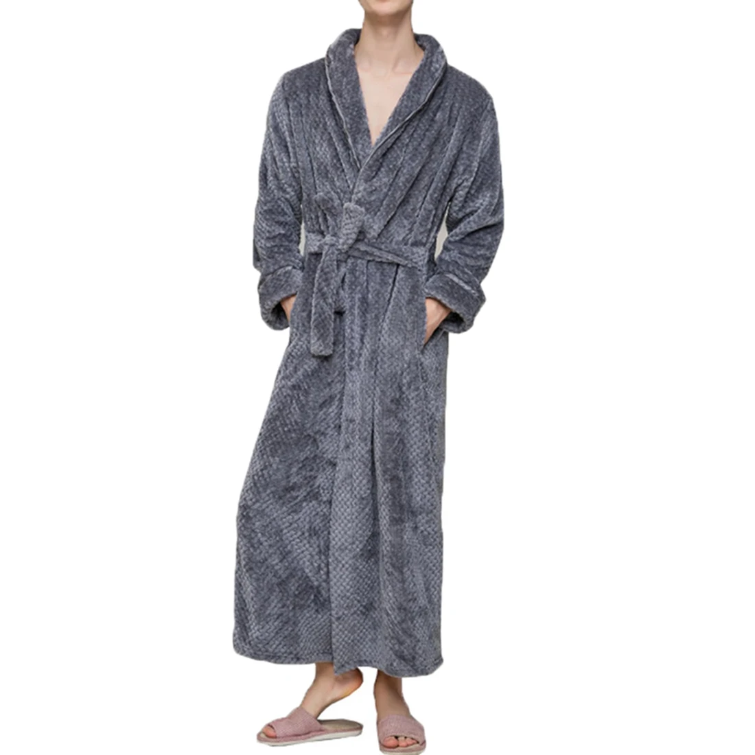 Для женщин мужчин толстые теплые длинные Фланелевые халат большой размеры кимоно зимний женский мужской невесты