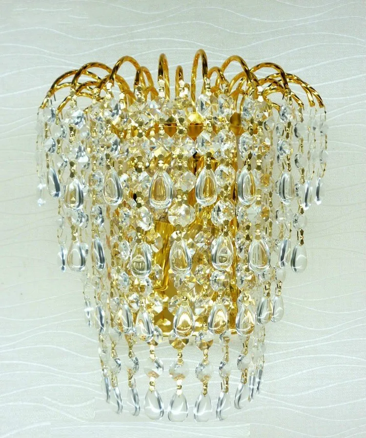 applique murale en cristal doré avec couronne reine