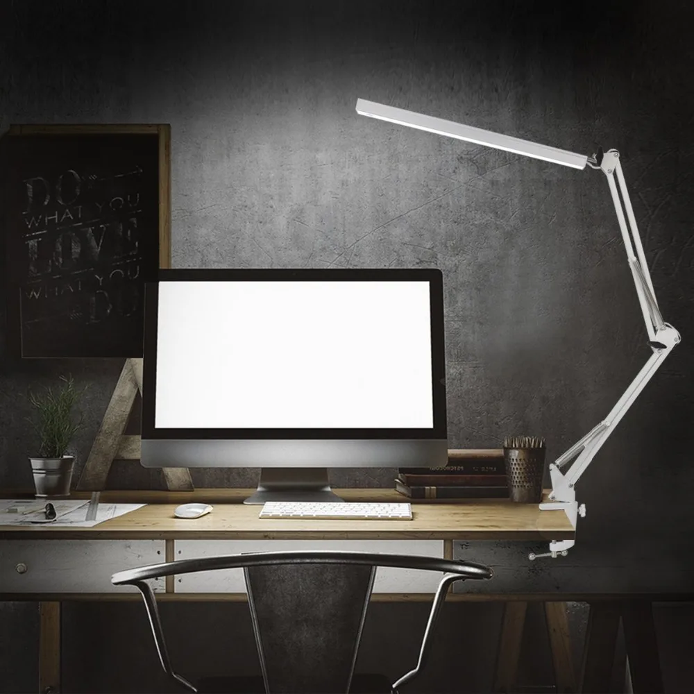 

Flexible Swing Arm LED Desk Lamp and Clamp Mount Support 360 Degree Rotation for Office/Home/Study