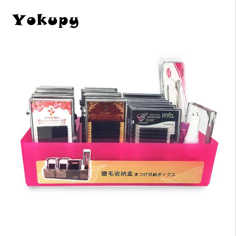 

4 Slots False Eyelash Lash Storage Box Organizer Eye Lashes Tweezer Display Holder Case Eyelash Extension Box Packaging Supplies