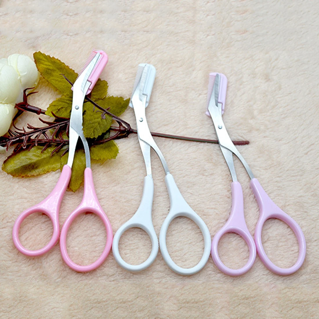 

Stainless steel Eyebrow Eyelash Hair Clips Eyebrow Shaping/ Grooming 5 Color/beauty Eyelash/Eyebrow Trimmer with Mini comb