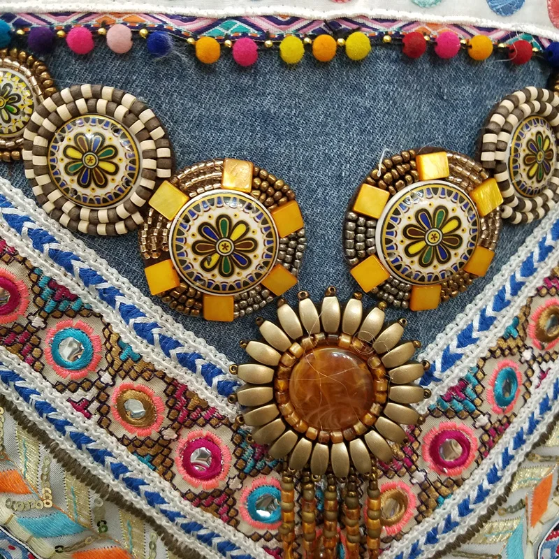 Хлопок бомбер ограниченное специальное предложение Casaco Feminino ковбойки джинсы куртка для женщин тяжелых вышивка шить кисточкой женский