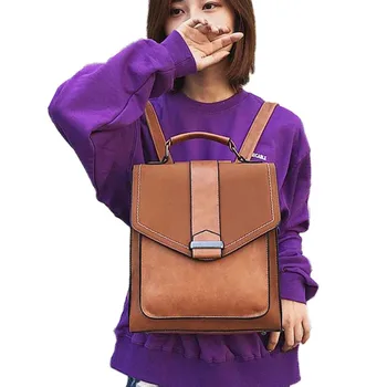 

Chuwanglin New women backpack vintage Frosted leather backpacks Wild school backpack travel bags feminina mochila P61302