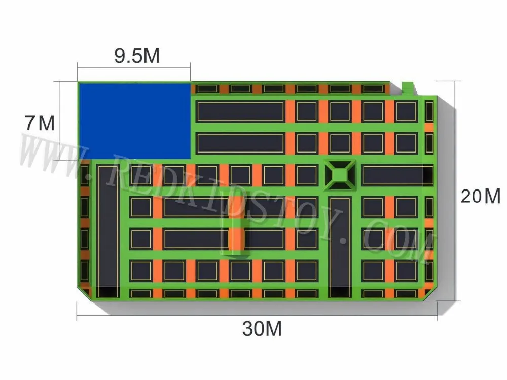 2018 профессиональная фабрика astm сертифицированный коммерческий большой батут Арена 30x20 м гарантия 3 года HZ-LG057