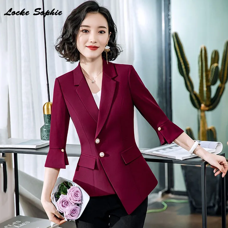 1pcs Women's Plus size Blazers coats 2019 Autumn cotton blend Splicing irregular Small Suits jackets ladies Skinny Blazers Suits