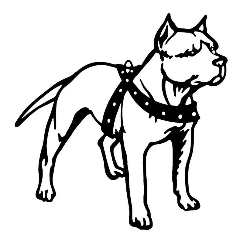 

17.5*17.8CM Pitbull Dog Car Stickers Creative Vinyl Decal Car Styling Bumper Decoration Black/Silver S1-0723