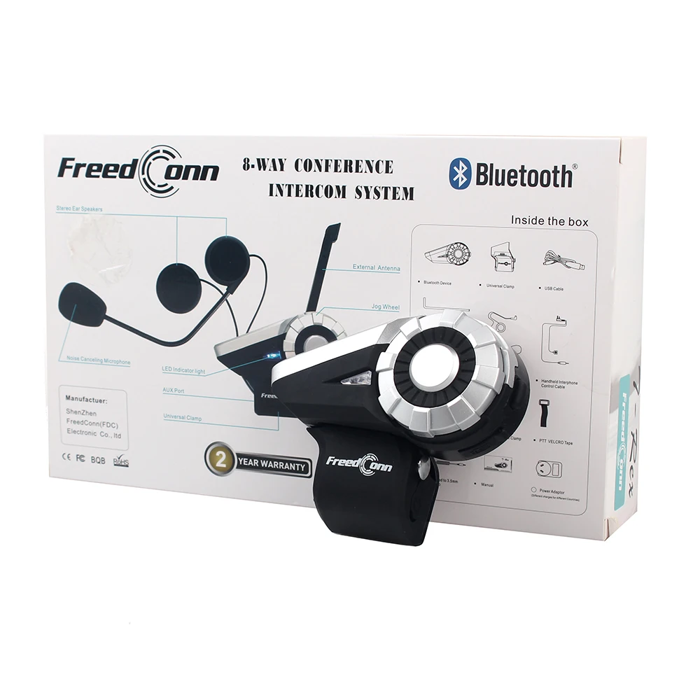 Freedconn T-Rex 1500M 8-Way BT Interphone FM радио Bluetooth шлем домофон гарнитура мотоциклетная группа система разговора