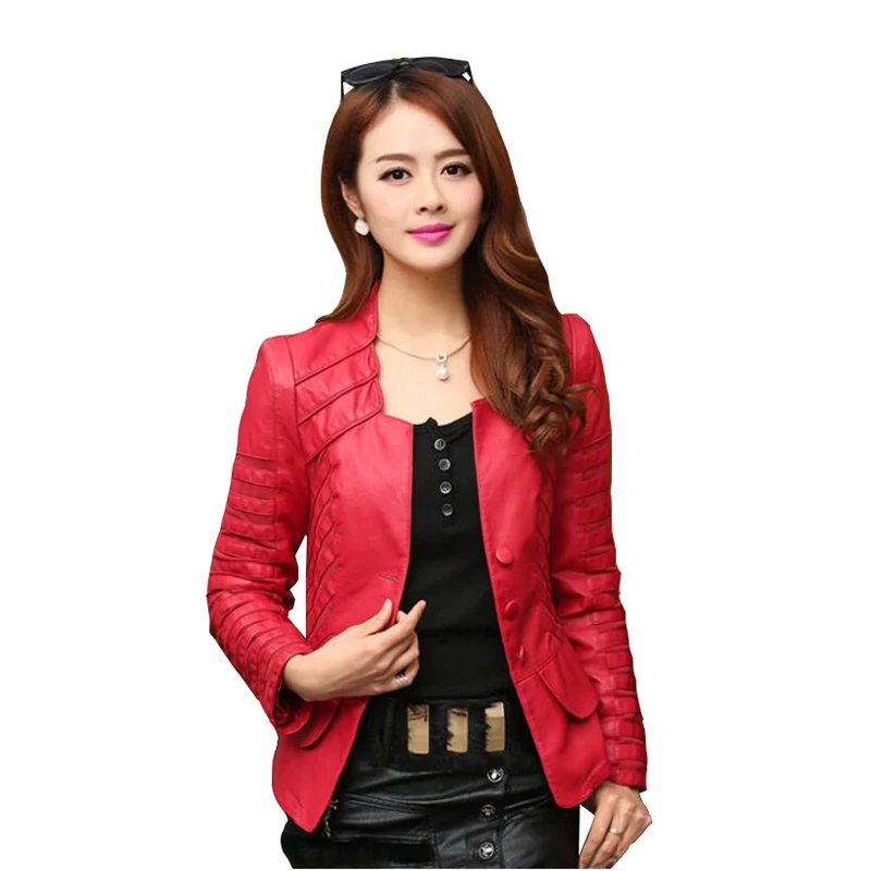 2019 Spring And Autumn Faux Leather Jacket Women Casual Long Sleeve Short Coat Fashion Plus Size Femininas New Low Price | Женская