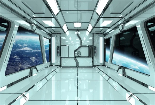 Us 3 63 9 Off Laeacco Spaceship Interior Planets Fantasy Scene Photography Backgrounds Customized Photographic Backdrops For Photo Studio In