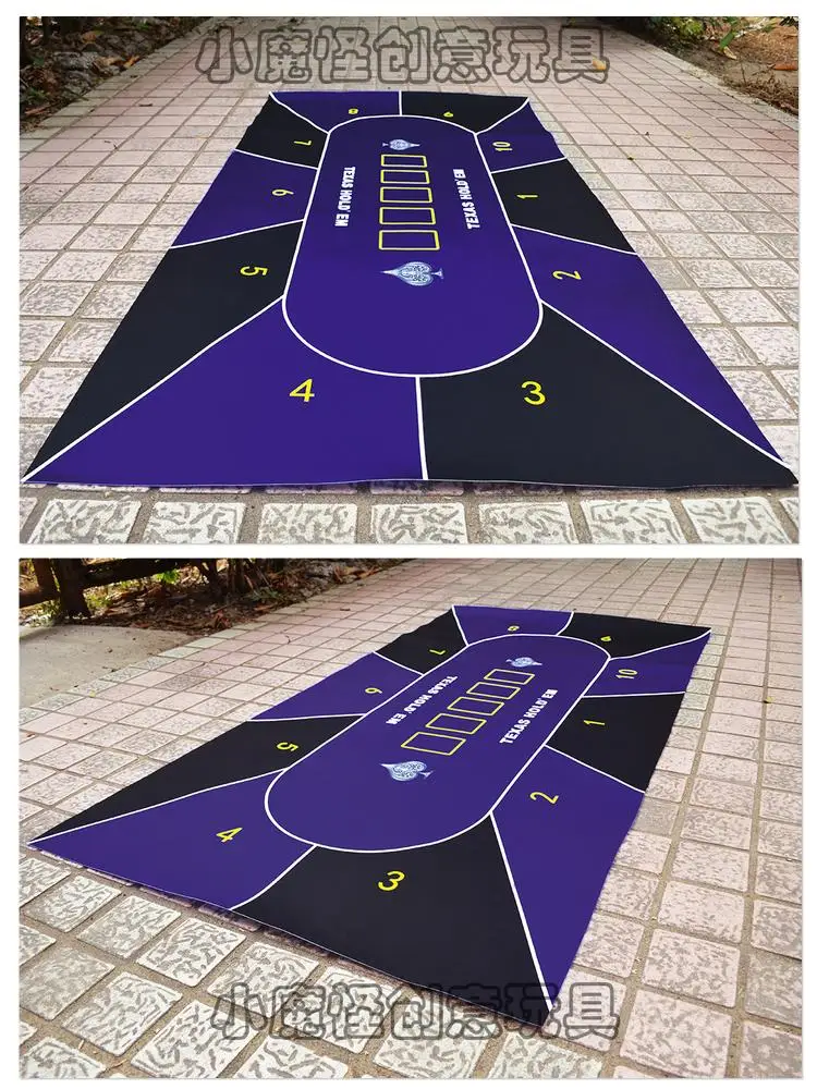90*180 см 10 игроков техасский холдем покер скатерть фиолетовый и черный цвет покерный коврик большой покер макеты