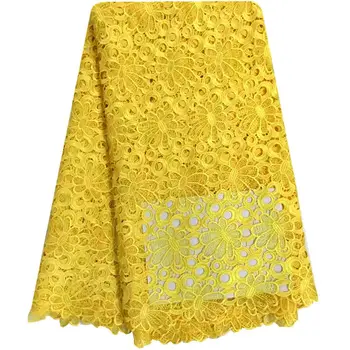 

2017 African Guipure Lace Fabric For Nigerian Party Dresses Embroidery Lace High Quality Fashion Water Soluble Cord Lace Fabric