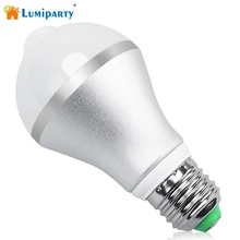 Lumiparty PIR датчик движения лампа 5 Вт Светодиодная E27 лампа 7 Вт автоматическая умная светодиодная PIR инфракрасная лампа с датчиком движения