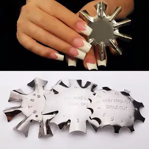 

Edge Trimmer Easy French SMILE CUT+Professional 1-9 Sizes V Shaped Cutter French Manicure Nail Art Tool Poly Tips Trimmer UV Gel