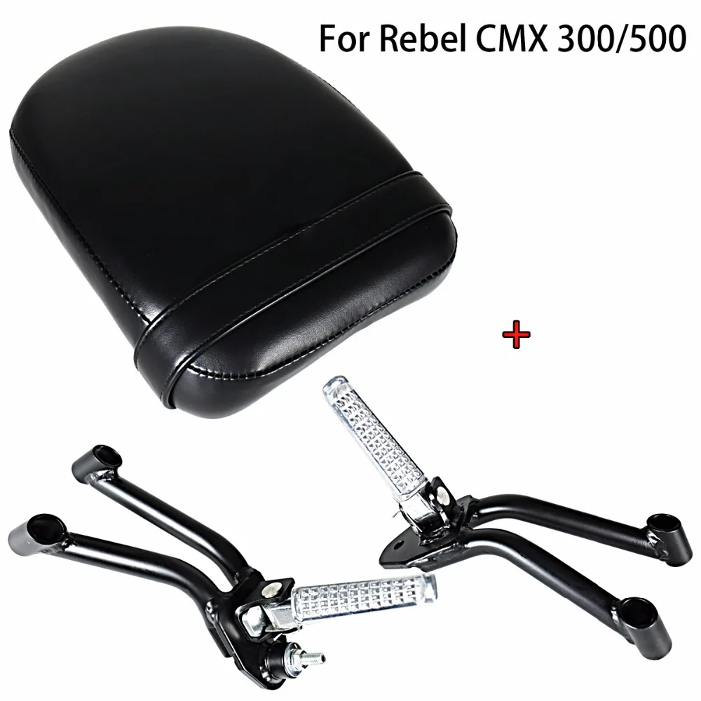 Rear Black Passenger Seat&Bracket With Footpegs For Honda 17 18 Rebel