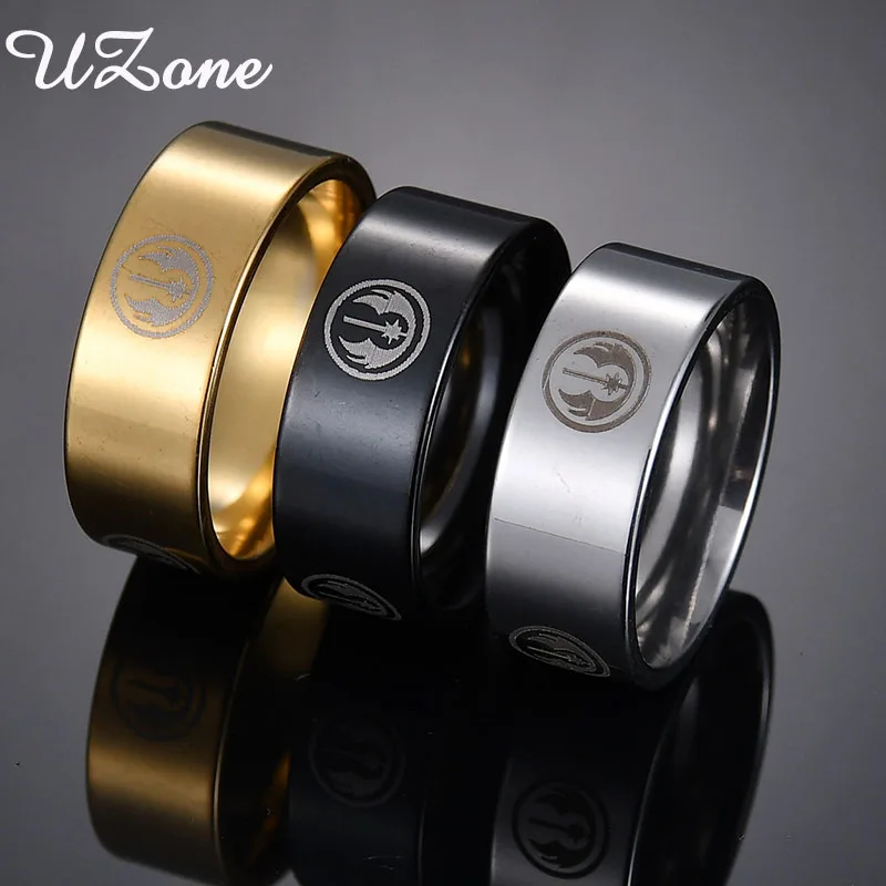 

UZone 316L Stainless Steel Fashion Star Wars Classic Symbol Rings For Men Cool Jewelry Ring Drop Shi