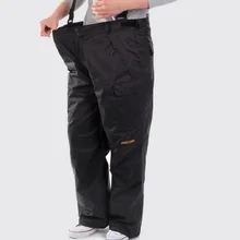 Мужские уличные высокие дышащие ремень большой жир съемный костюм из двух частей брюки, большой размер лыжные брюки