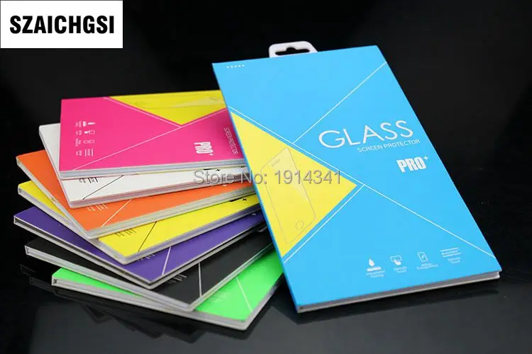 

wholesale 500pcs Colorful Tempered Glass Screen protector Retail box Package packaging for iphone 5 6 7 8 plus for samsung note3