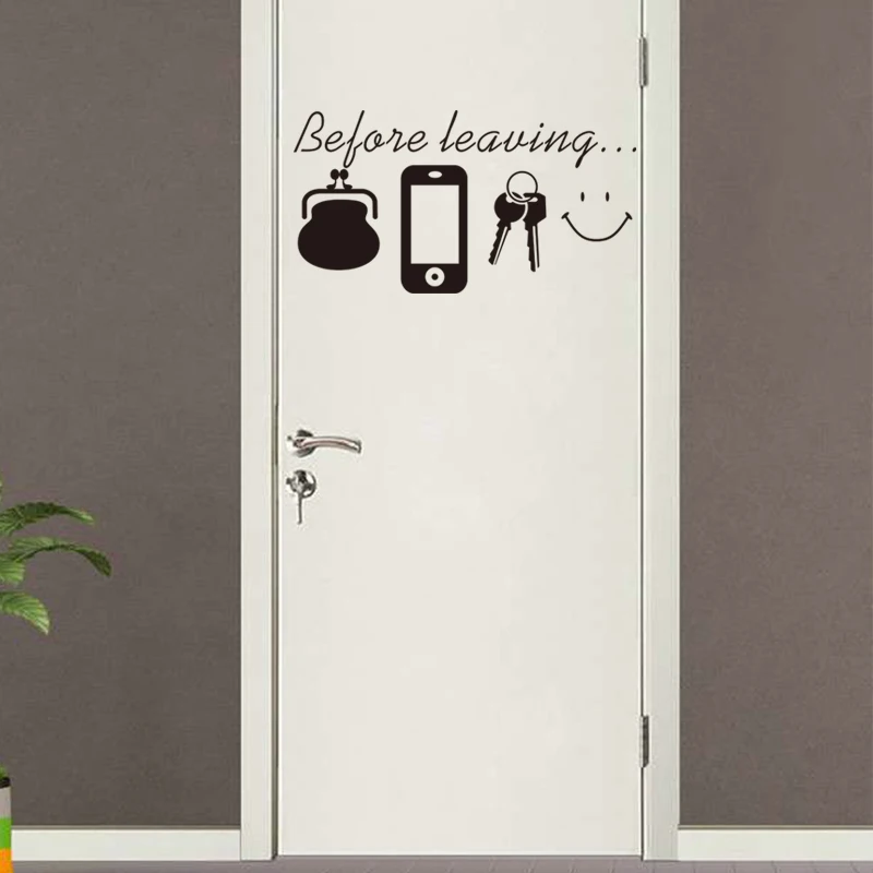 Before-Leaving-Reminder-Quotes-wall-stickers-Bedroom-living-room-Door-wall-decor-Decals-for-Daily-poster