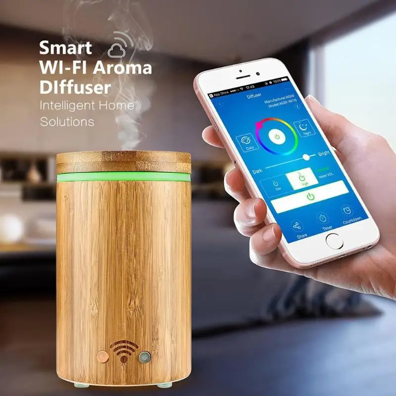 

Smart Wi-Fi Essential Oil Diffuser Aroma Humidifier Works with Amazon Alexa aromatherapy machine with colorful LED lights