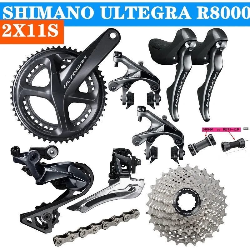 Shimano дорожный велосипед группа набор 2x11 22S скорость 50/34 53/39 170 мм 172,5 мм Дорожный велосипед группа набор переключатель Ultegra R8000