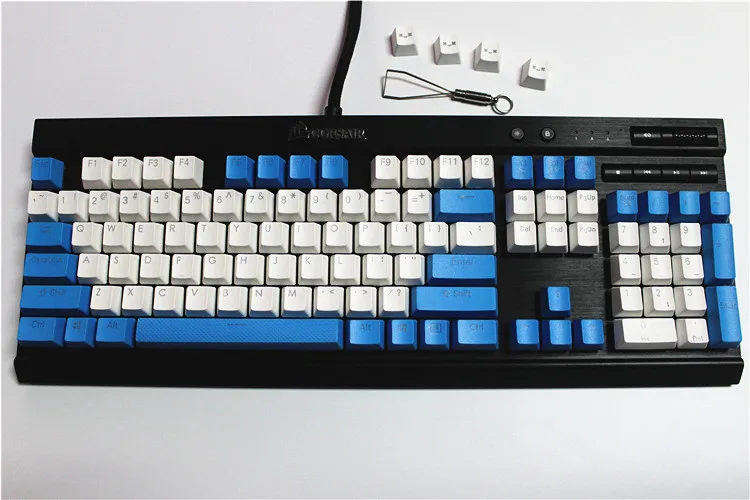 MP 108/87 клавиш Просвечивающая подсветка PBT Keycap для Corsair STRAFE K65 K70 Logitech G710+ Проводная USB механическая клавиатура Keycap - Цвет: Blue