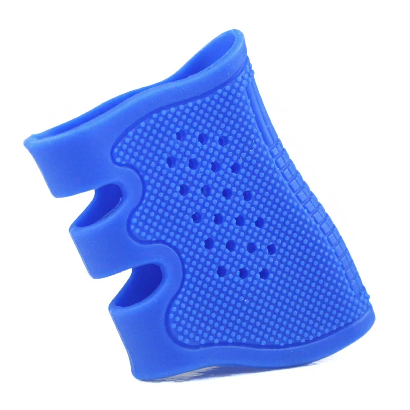 VULPO 10 шт./лот тактический пистолет резиновая ручка перчатка чехол противоскользящие для Glock 17 19 20 21 22 23 25 серии BK DE RED - Цвет: Blue