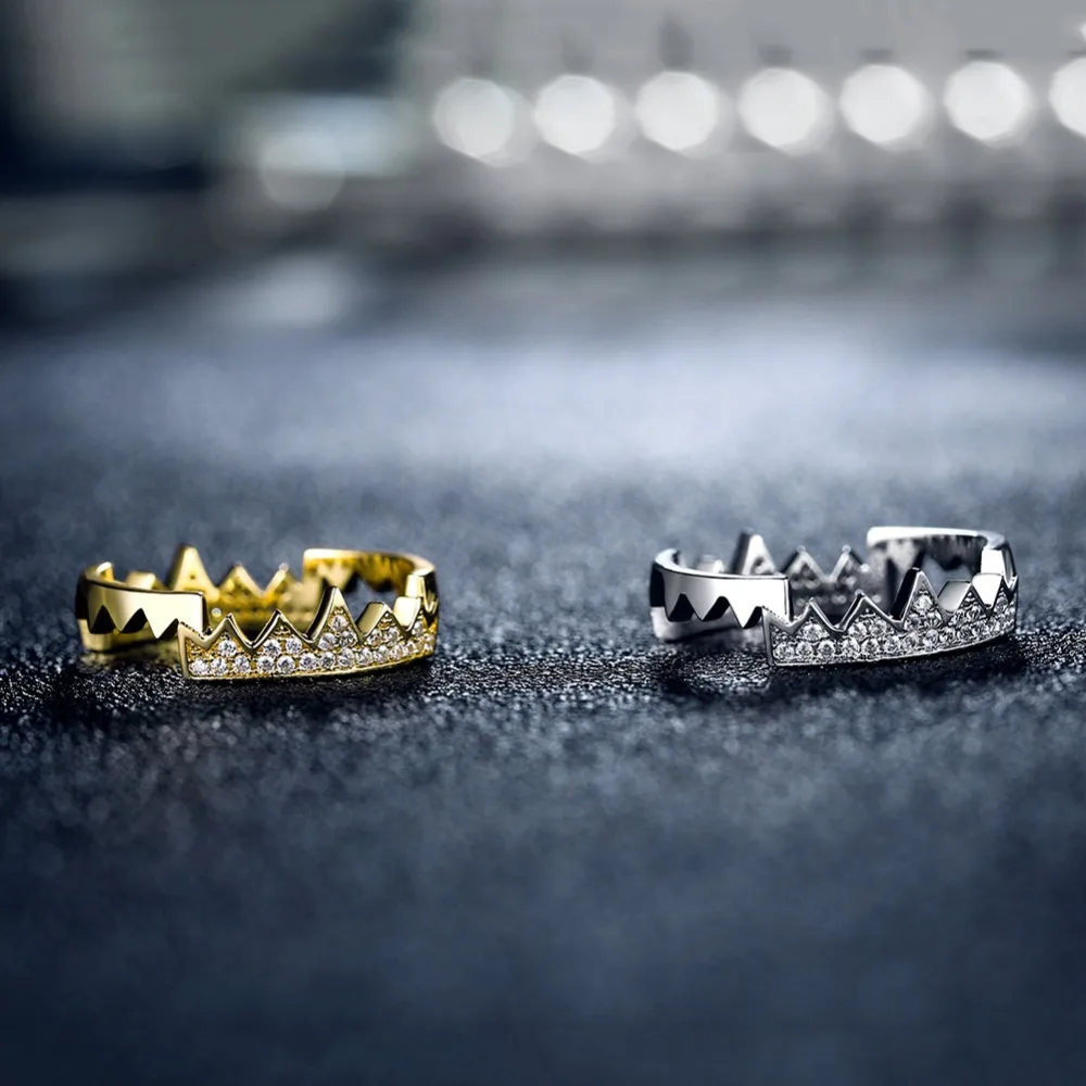 ORSA JEWELS Women Rings Original Vampire's Fangs Shape Shiny AAA CZ Gold-color Silver Color Female Party Ring Gift Jewelry OR161