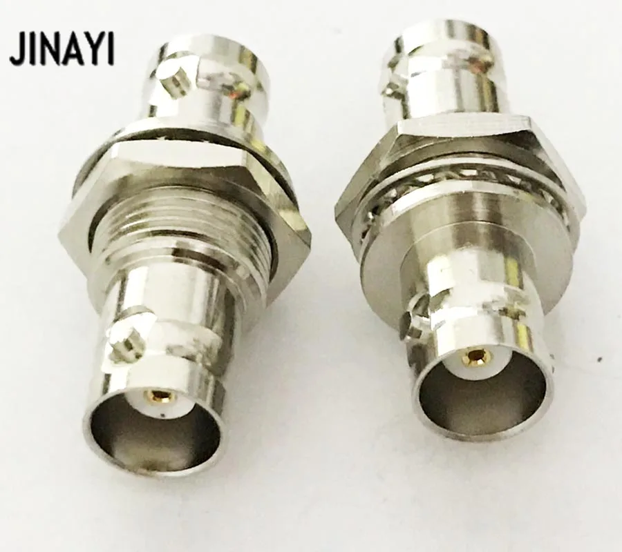 10pcs BNC female Nut to BNC Jack Nut Panel Mount RF Coax Cable